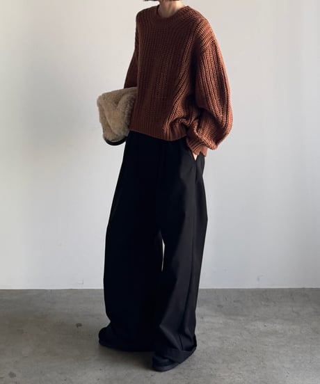 tuck wide chino pants/2color/2size