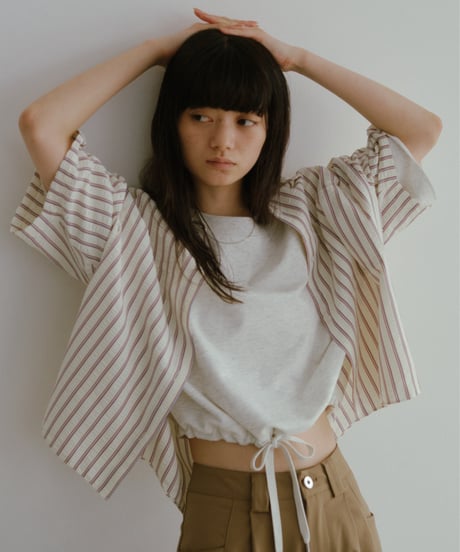 drawstring sweat tee／3color
