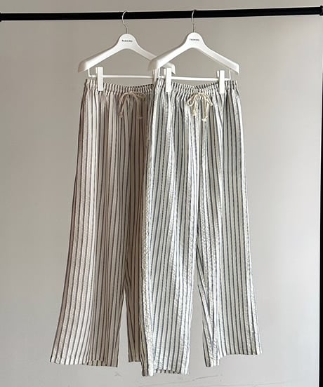 【setup対応】soft stripe short sleeve shirt / soft stripe easy pants /2color