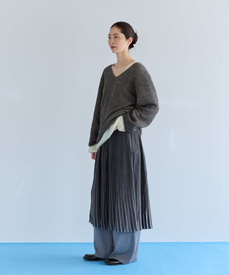 【FINE】V-neck wool mohair light knit/3color