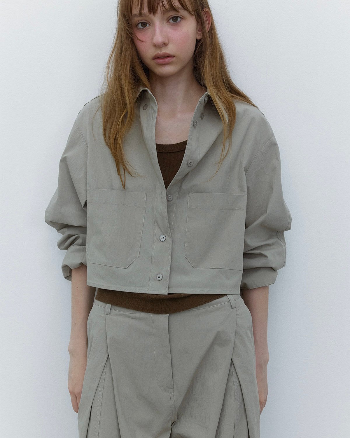frame cropped shirt/2color（セットアップ対応） | F A S H