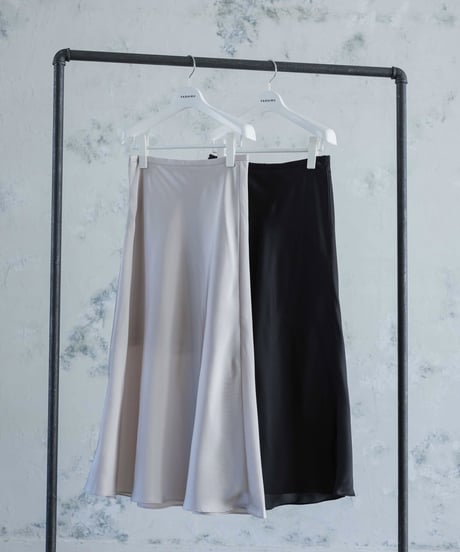 satin flared skirt/2colors/2size
