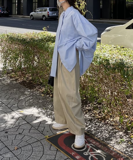 smooth cotton loose tapered pants/3color