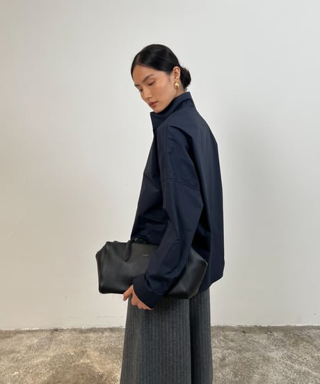 【FINE】stand collar minimal shirt / 2color