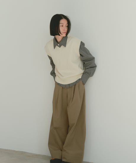 simple Vneck vest/3color