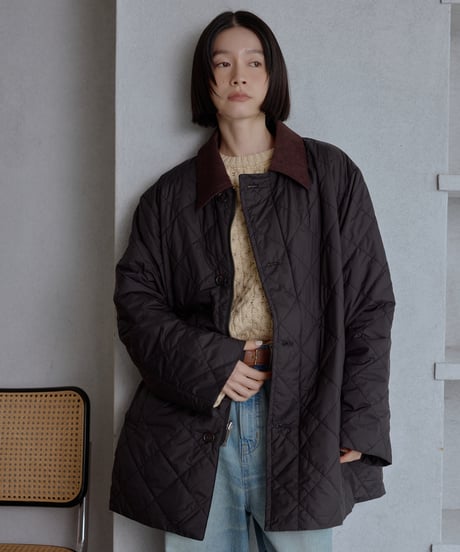 【新品未使用】 FASHIRU ロングパッファーオーバーコート BLACK 専用。fashiru ノーカラー ロングコート ウール