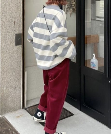 wide border pullover/2color