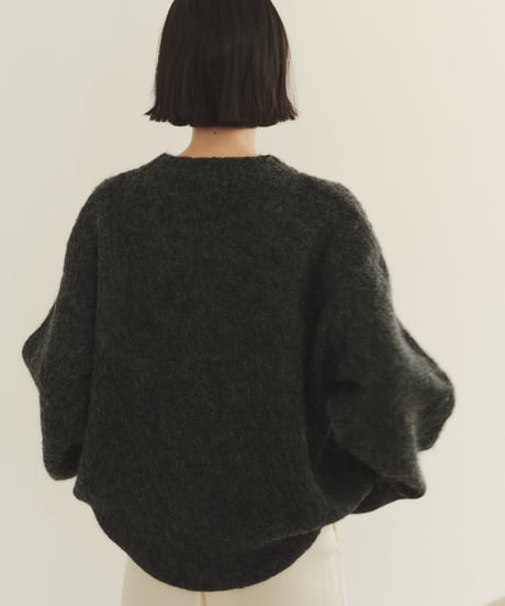 mohair blend mixed color knit/4color