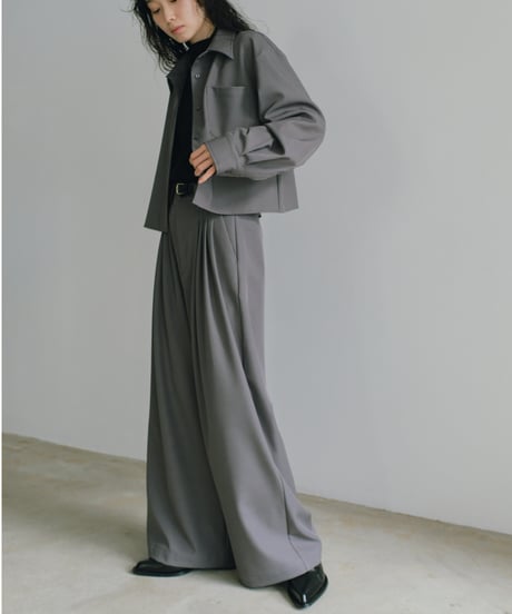 cropped drape shirts（セットアップ対応)/2color