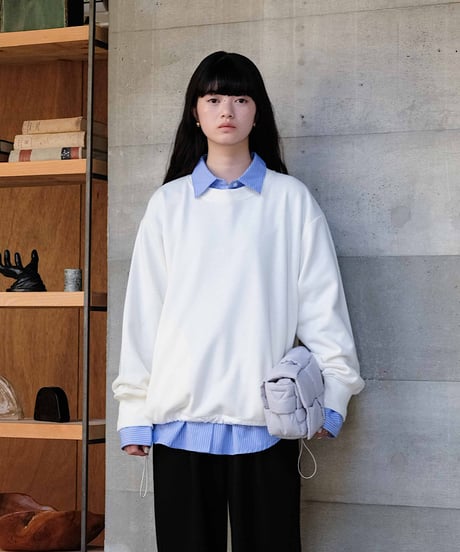 design sweat drawstring pullover/2color
