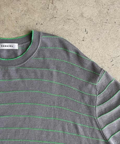 wool blend multi border tops/3color