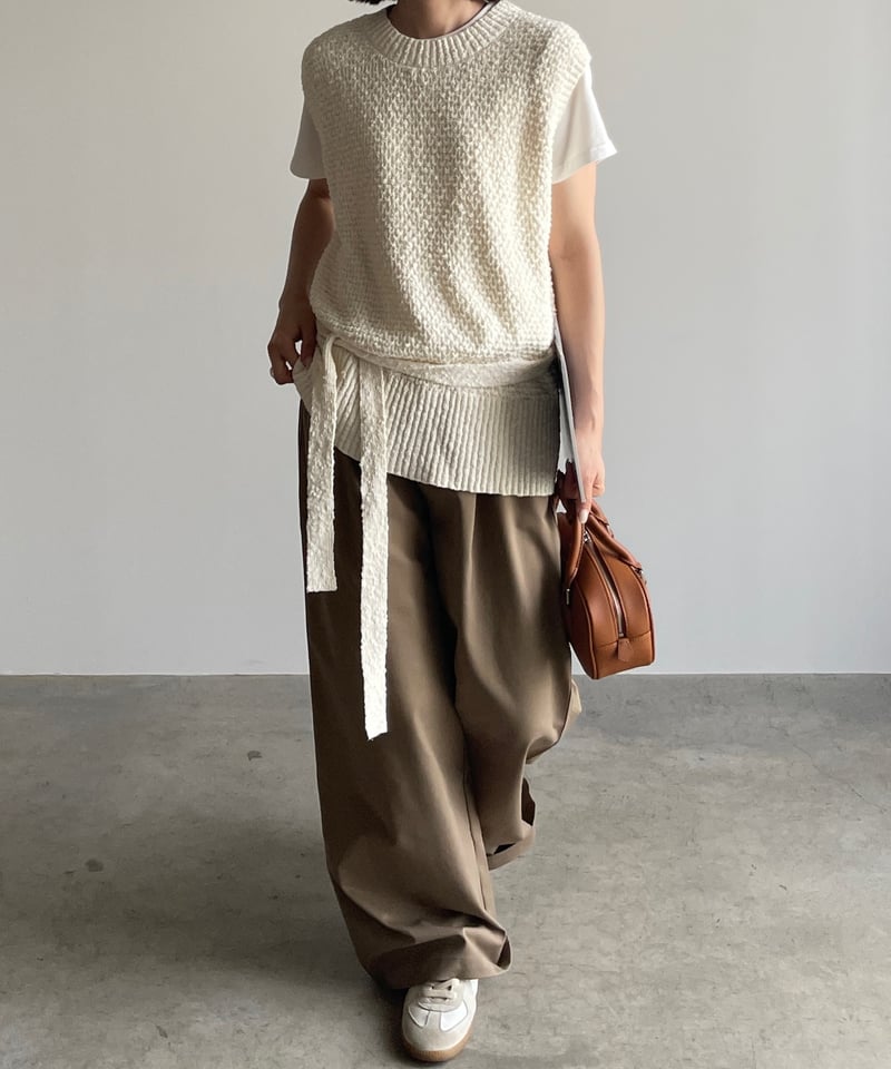 back open knit vest/2color | F A S H I R U