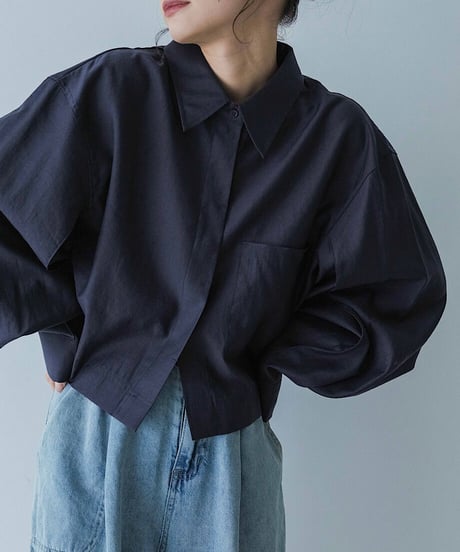 cropped over shirt / 3color