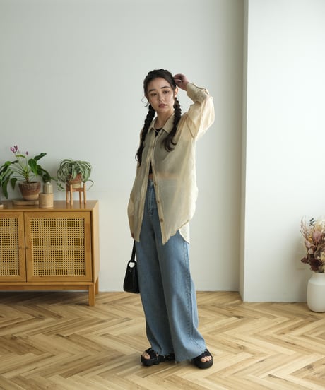 soft sheer blouse/2color