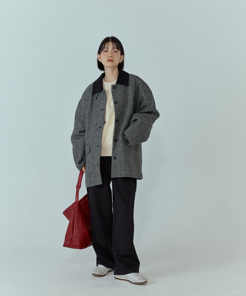 corduroy collar wool middle coat/2color | F A S