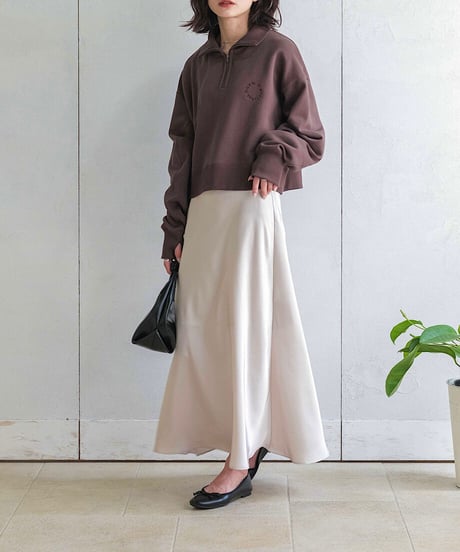 satin flared skirt/2colors/2size