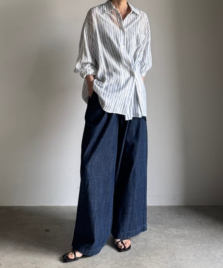 【FINE】rayon stripe over shirt