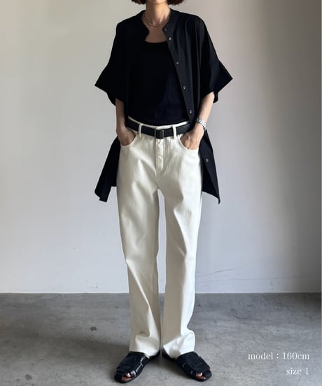 【FINE】straight white denim pants/3size