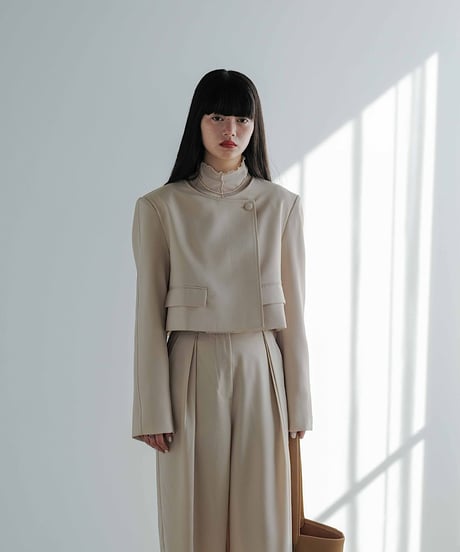 collarless jacket set up/3color/2size