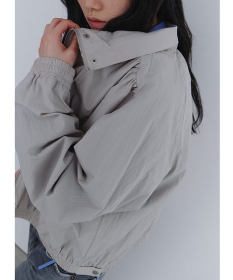 drawstring collar blouson / 2color