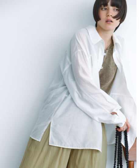 sheer relaxed shirt / 2color