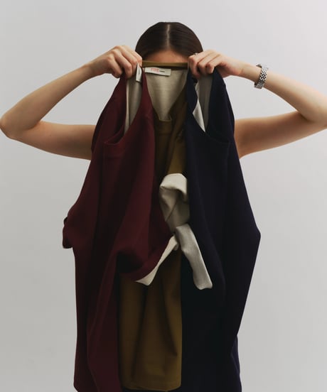 【FINE】double layer roll-up tee/3color