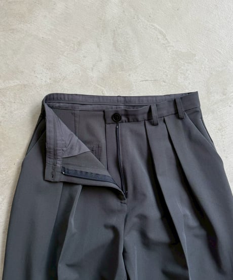 slim curve double pleat slacks / 3color / 2size