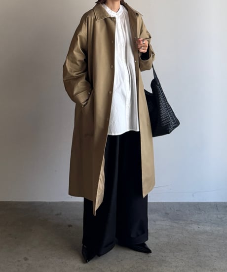 stand collar volume sleeve blouse/2color
