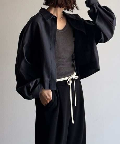 cropped over shirt / 3color