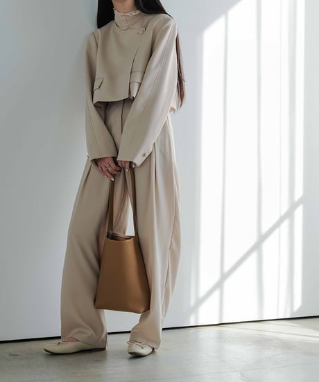 collarless jacket set up/3color/2size