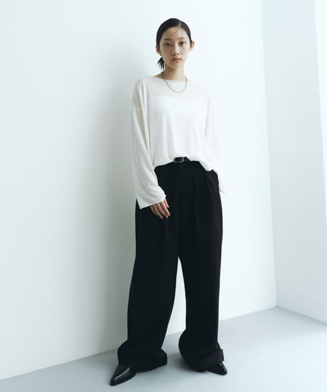 【FINE】sheer drape long sleeve/2color