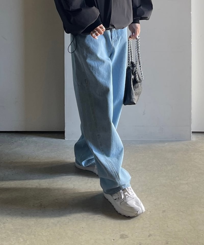 fashiru】cocoon baggy denim