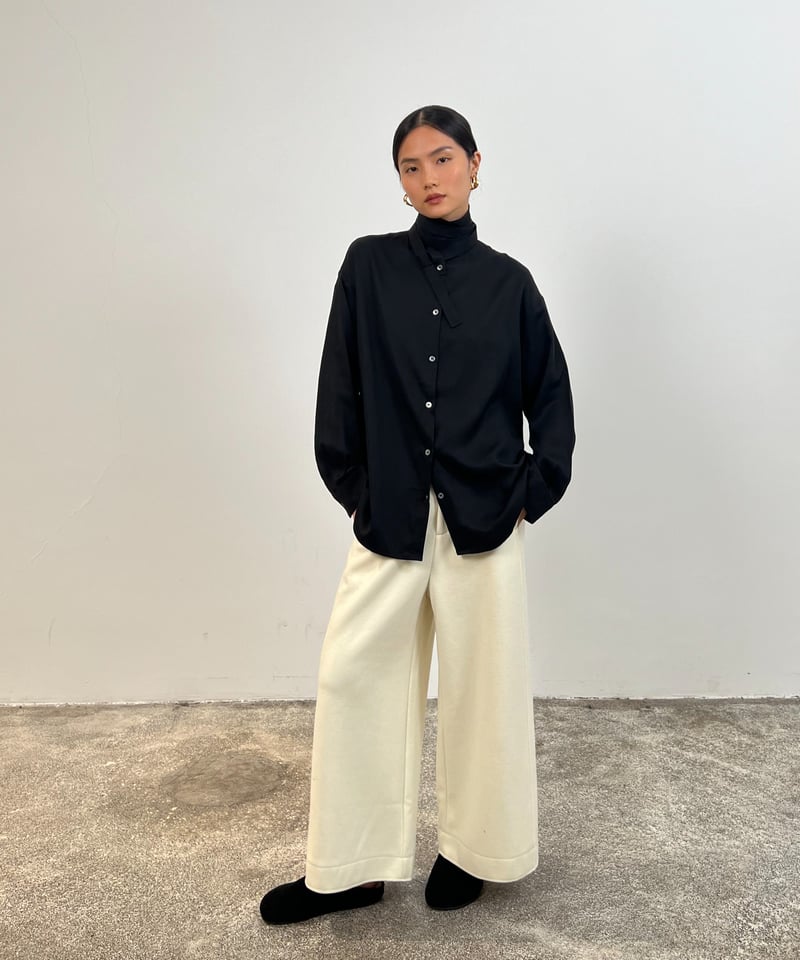 FINE】wrap stand collar shirt / 2color | F A S
