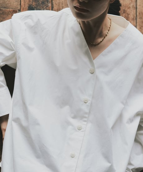 cotton v neck blouse/3color