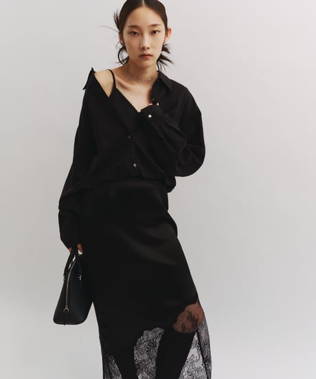 【FINE】lace satin skirt/3size