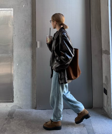 straight denim pants/2color