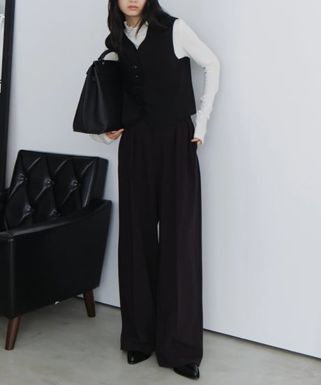 wide tuck slacks / 2color（セットアップ対応）