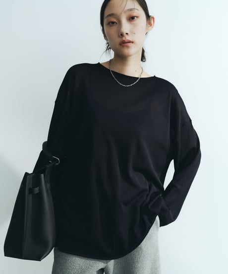 【FINE】sheer drape long sleeve/2color