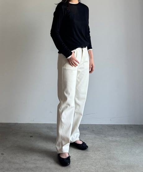 【FINE】straight white denim pants/3size