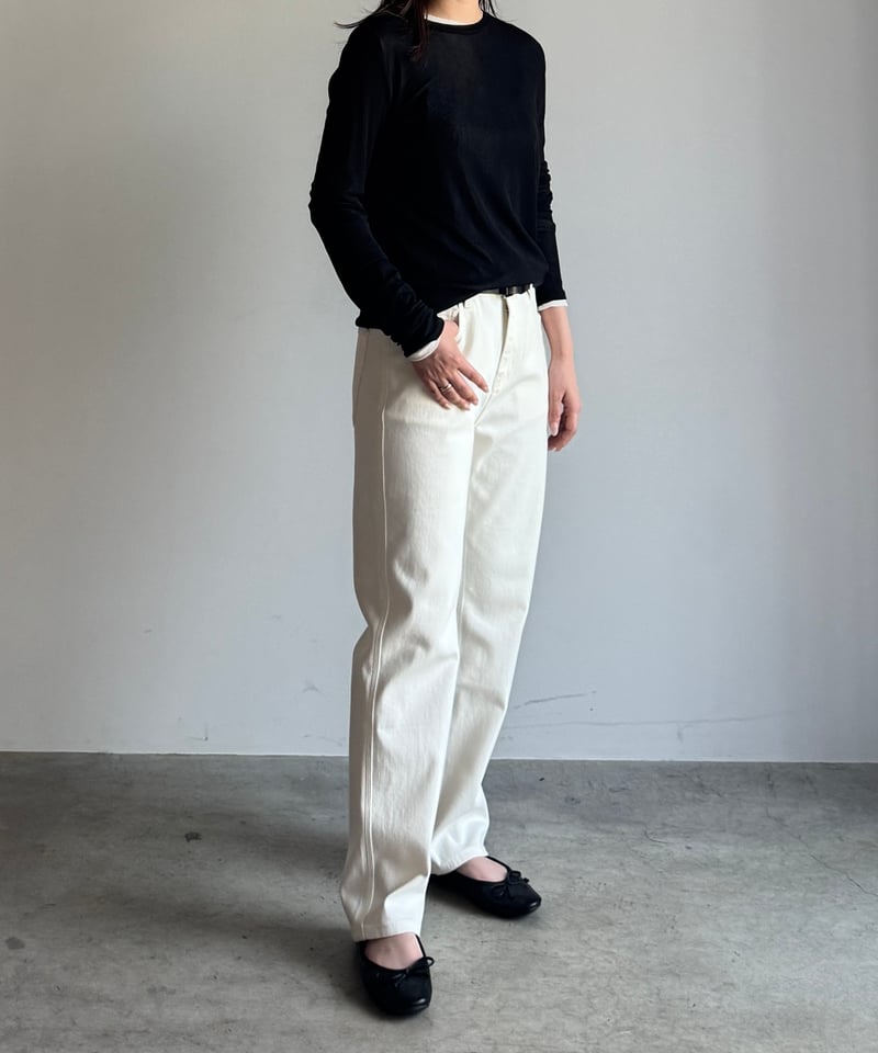 FINE】straight white denim pants/3size | F A S