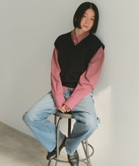 simple Vneck vest/3color