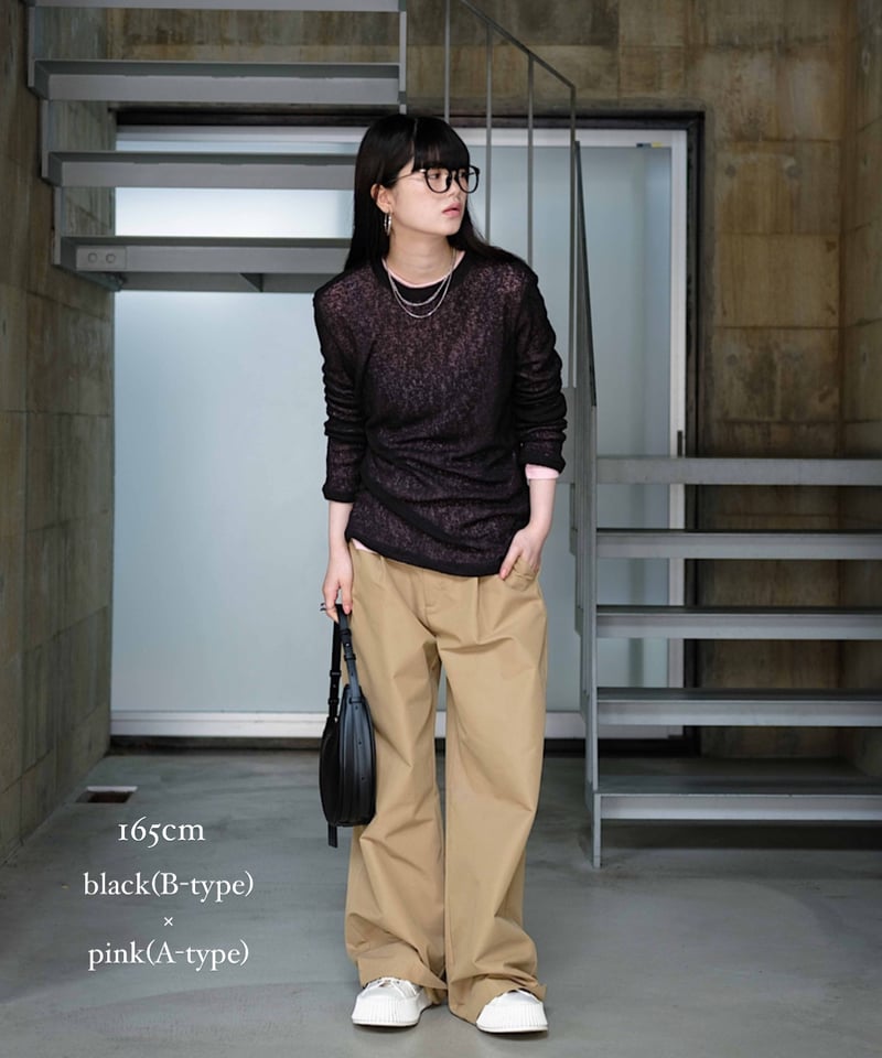 ニット/セーター FASHIRU  LINEN BLEND SHEER KNIT sheer knit/2type/5color | F A S H I R U
