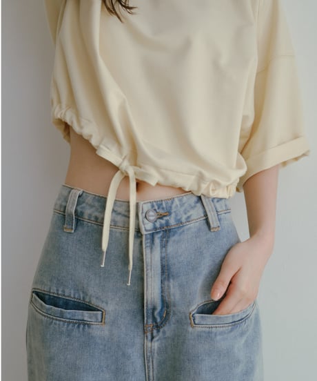drawstring sweat tee／3color