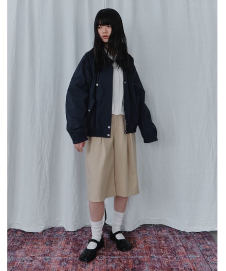drawstring collar blouson / 2color