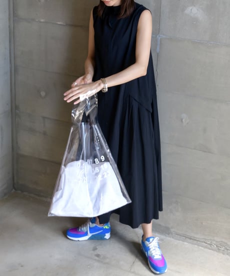 back pleats flare long OP/2color