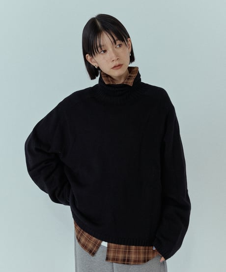 wool blend high neck knit/6color
