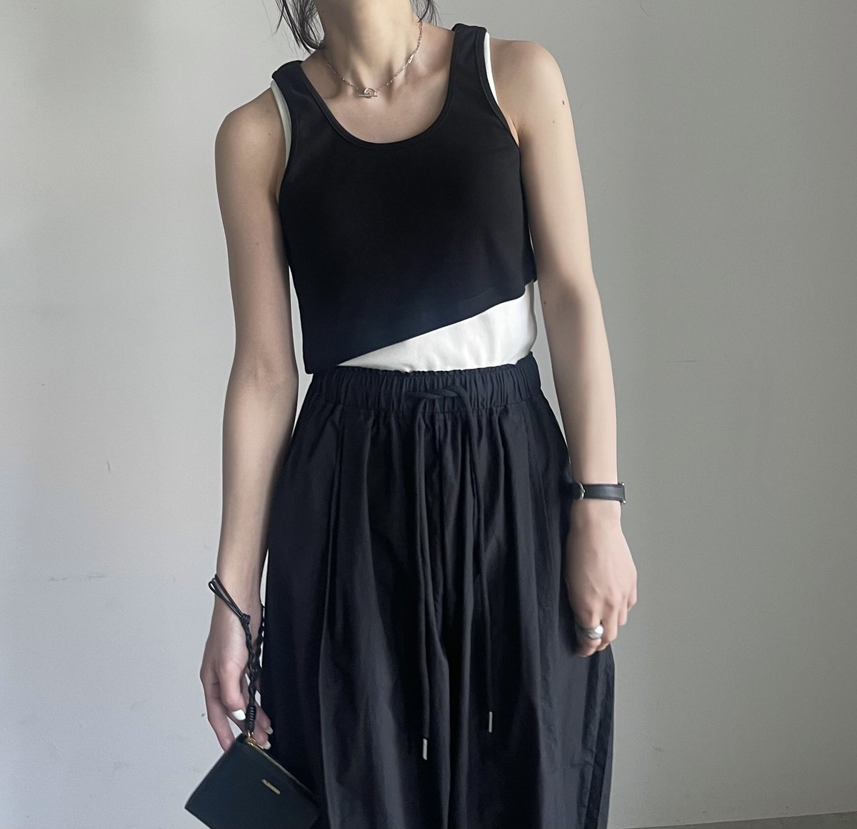 トップス theredthread S bicolor layered tops THEREDTHREAD / ザレッドスレッド】S bicolor layered tops