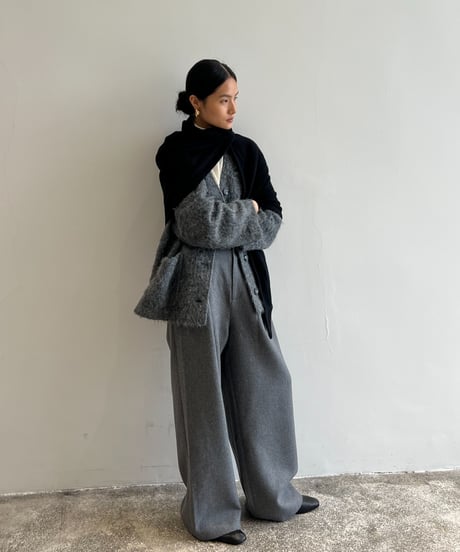 【FINE】layered waist wool pants/3color/2size
