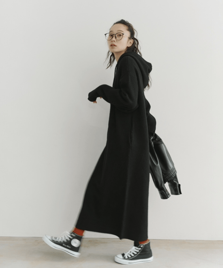 hoodie volume knit OP/2color