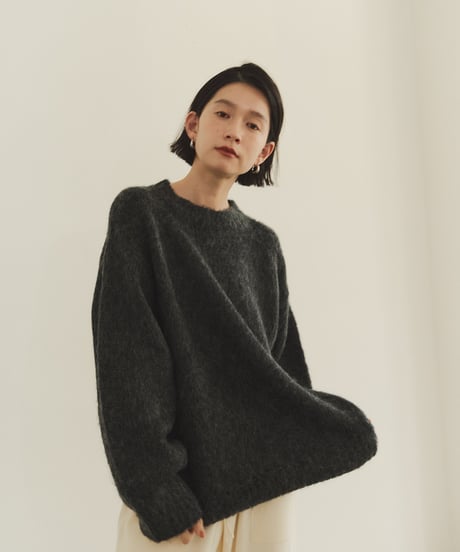 mohair blend mixed color knit/4color